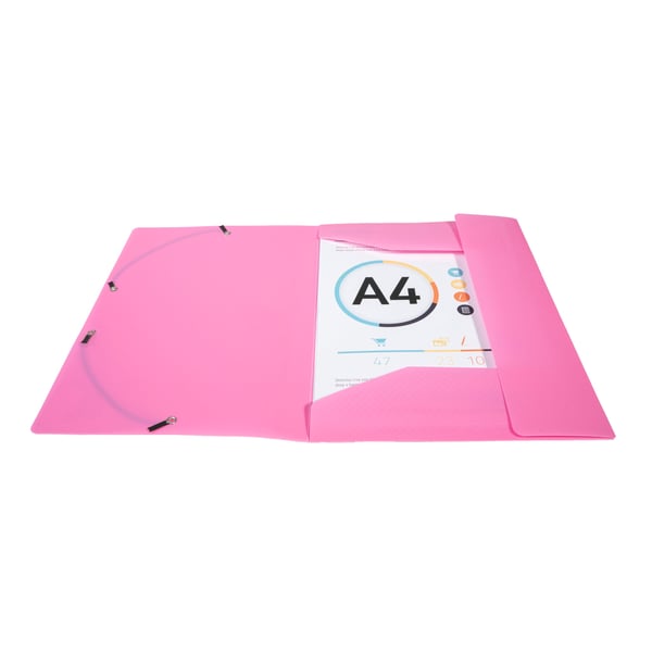 Exacompta 50x 3 flapmapper med elastikremme Opak Polypropylen A4. - Lyserød| 55820E