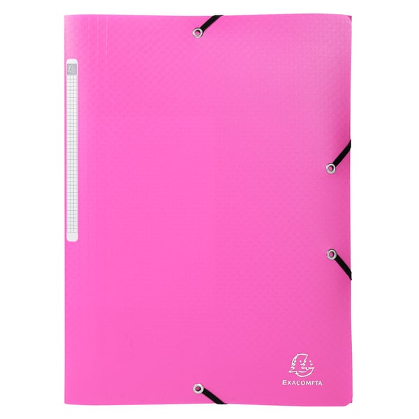 Exacompta 50x 3 flapmapper med elastikremme Opak Polypropylen A4. - assorterede farver 55840E