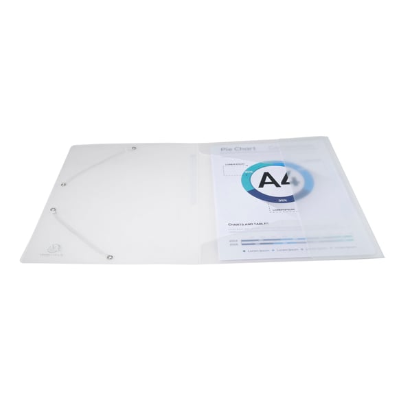 Exacompta 30x Mappe med 3 klapper og elastikremme Chromaline 0,5 mm polypropylen - A4 størrelse - farveløs 55860E