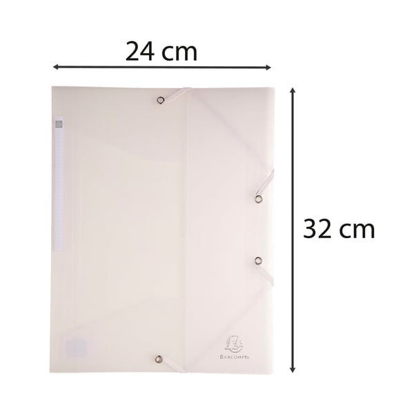 Exacompta 30x Mappe med 3 klapper og elastikremme Chromaline 0,5 mm polypropylen - A4 størrelse - farveløs 55860E