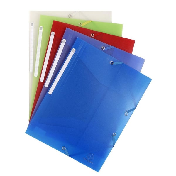Exacompta 30x Chromaline mappe med elastikbånd (3 klapper PP) A4 - assorterede farver 55879E