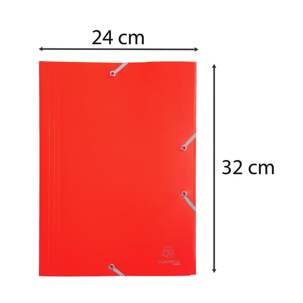 Exacompta 30x 3 flapmapper med elastikbånd Opaque Polypropylen Eco A4 - Rød 55905E