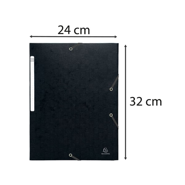 Exacompta 25x Scotten Heavyweight elastikmappe (3-klap), A4 - Sort 55951E