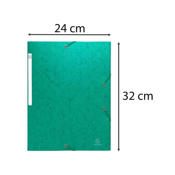 Exacompta 25x Scotten Heavyweight elastikmappe (3-klap), A4 - Grøn 55953E