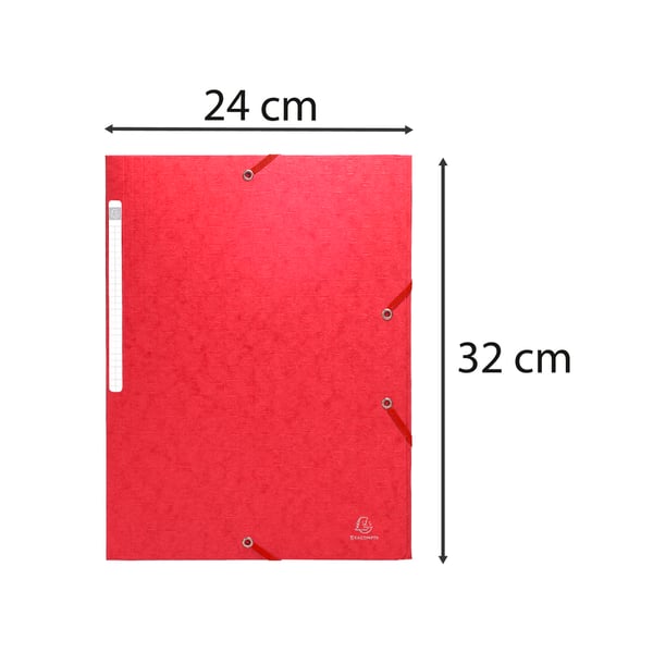 Exacompta 25x Scotten Heavyweight elastikmappe (3-klap), A4 - Rød 55955E