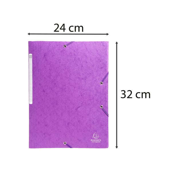 Exacompta 25x Scotten Heavyweight elastikmappe (3-klap), A4 - Lilla 55957E