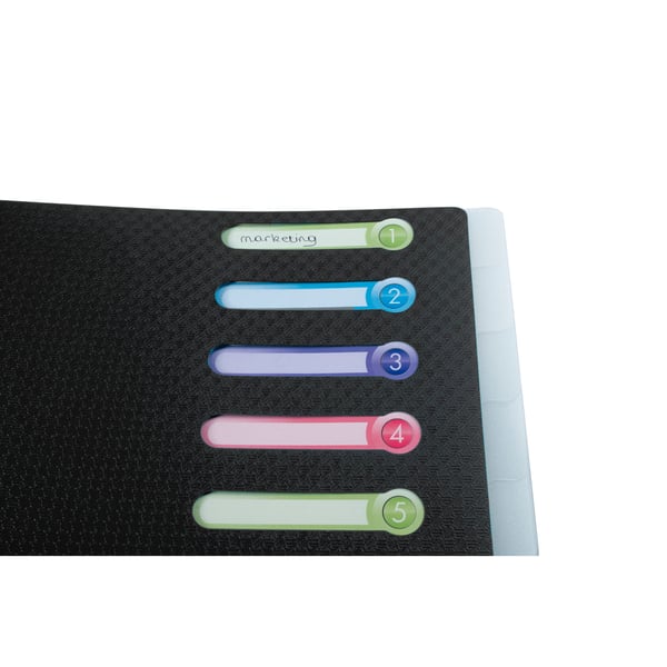Exacompta 10x Opak Multipart File, A4 (12 sektioner) - Sort 55981E