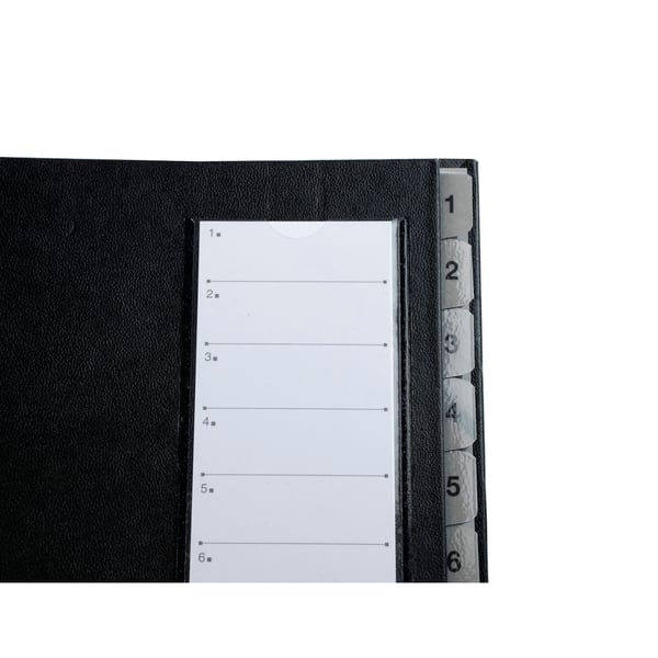 Exacompta 12x Ordonator med udvidelig ryg og stift omslag, 12 numeriske faner 1 til 12 - Sort 56012E