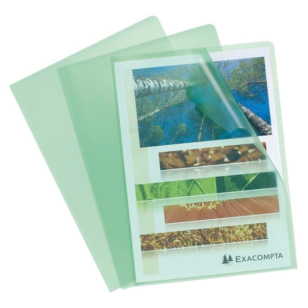 Exacompta 10x PP-folder med kornet papir, A4, pose med 10 stk. - Grøn 56113E