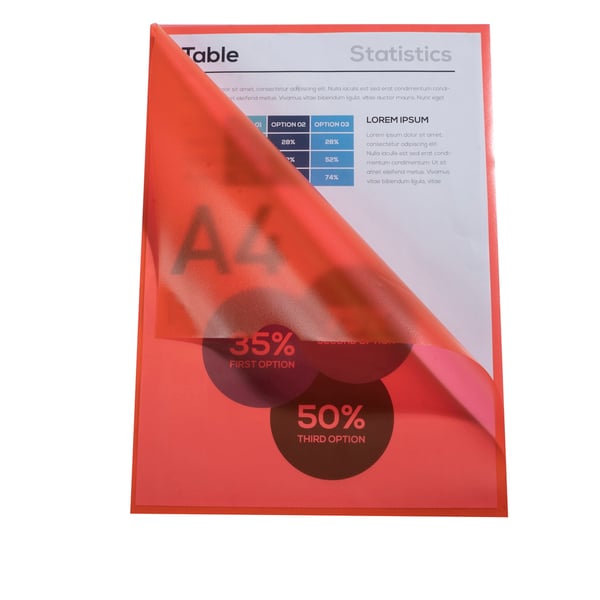 Exacompta 10x PP-folder med kornet papir, A4, pose med 10 stk. - Rød 56115E