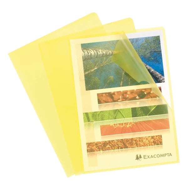 Exacompta 10x PP-folder med kornet papir, A4, pose med 10 stk. - Gul 56116E