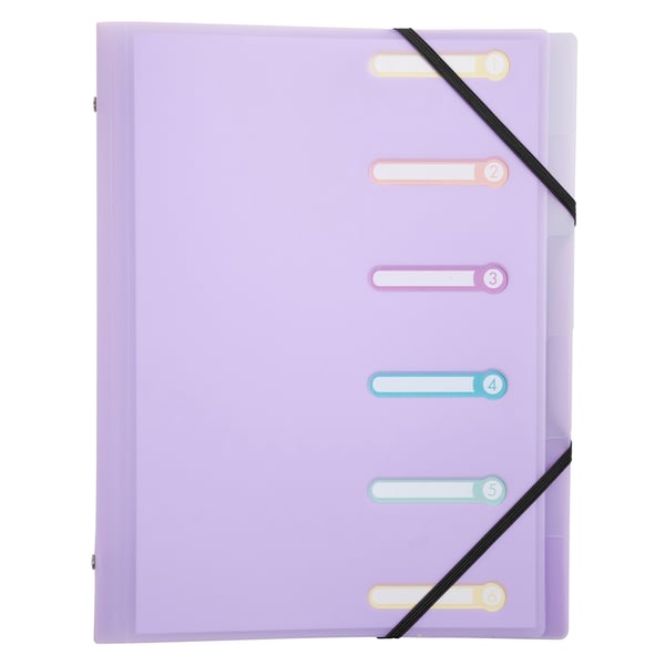 Exacompta 10x Chromaline Pastel Multipartmapper med 3 klapper 6 dele A4 PP - assorterede farver 56170E