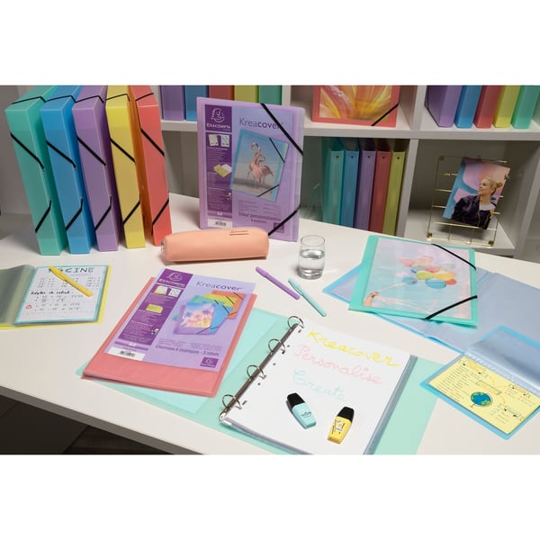 Exacompta 10x Kreacover Milti Part File 8 Compart, Pastel Assorted - assorterede farver 56279E