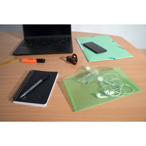 Exacompta 10x PP-lomme, 25x13,5, Hook & Loop, pose med 5 - assorterede farver 56510E