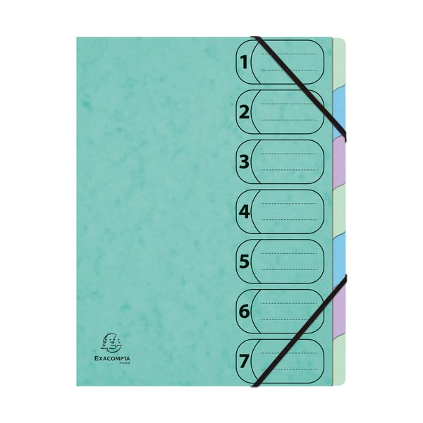 Exacompta 8x Aquarel Multipart File Harmonika 7P A4 - assorterede farver 56560E