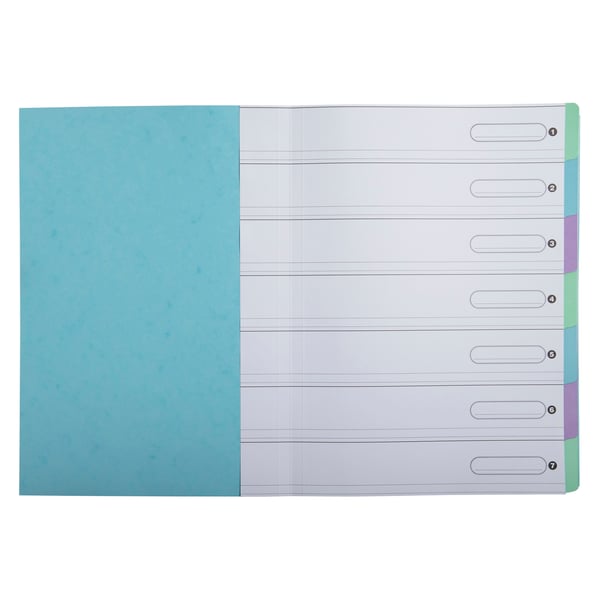 Exacompta 8x Aquarel Multipart File Harmonika 7P A4 - assorterede farver 56560E