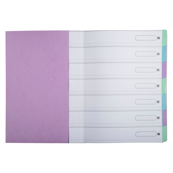 Exacompta 8x Aquarel Multipart File Harmonika 7P A4 - assorterede farver 56560E