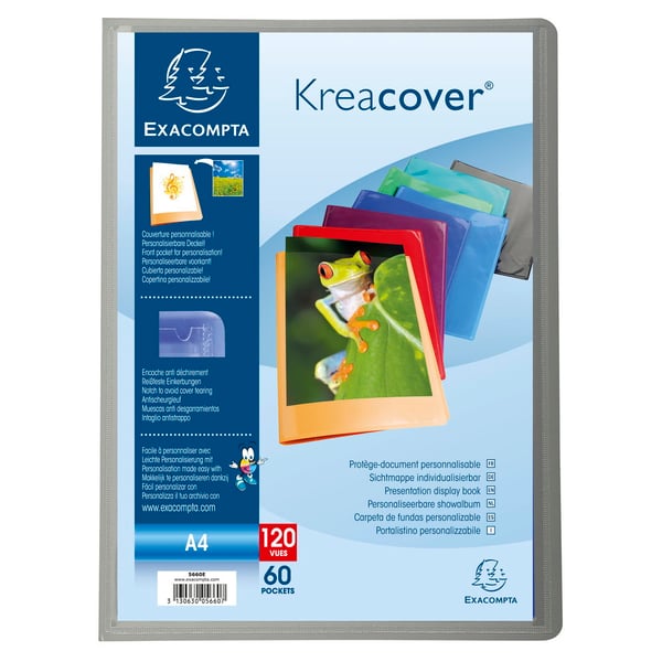 Exacompta 8x Kreacover PP Display Book, A4 - assorterede farver 5660E