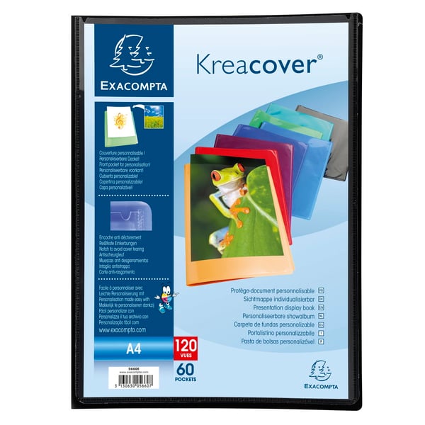 Exacompta 8x Kreacover PP Display Book, A4 - assorterede farver 5660E