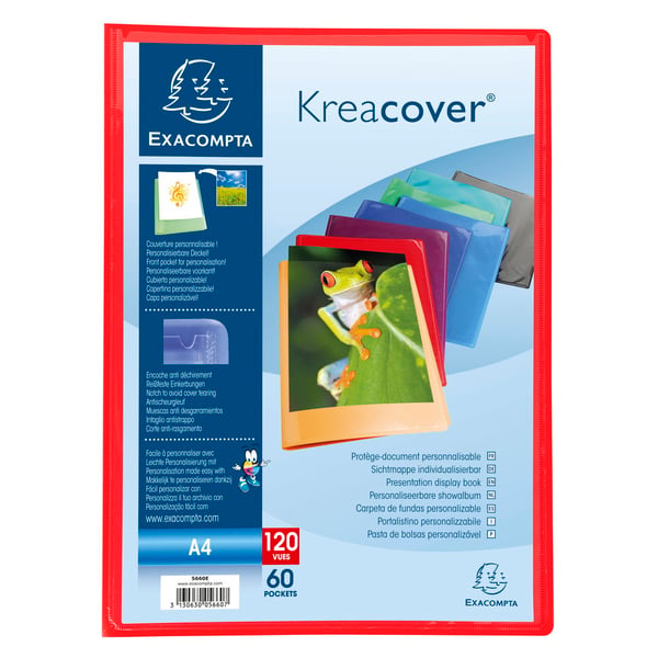 Exacompta 8x Kreacover PP Display Book, A4 - assorterede farver 5660E