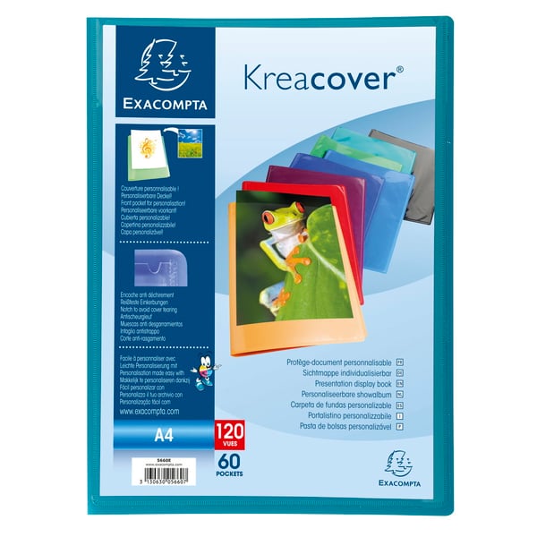 Exacompta 8x Kreacover PP Display Book, A4 - assorterede farver 5660E