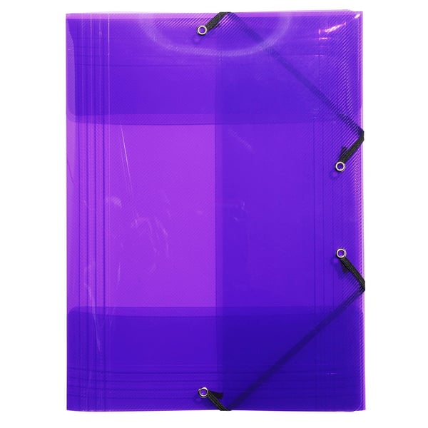 Exacompta 25x Crystal PP elastikmapper med 3 flapper, A4, assorteret, pakke med 5 stk. - assorterede farver 56701E