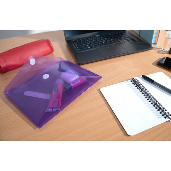 Exacompta 10x PP-lomme, 24x18cm, Hook & Loop, pose med 5 - assorterede farver 56720E