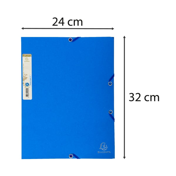 Exacompta 25x Forever Elasticated 3 Flap Folder 380gsm A4 - Lyseblå 56982E