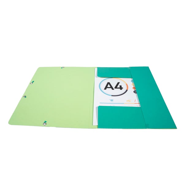 Exacompta 25x Forever Elasticated 3 Flap Folder 380gsm A4 - Mørkegrøn 56983E