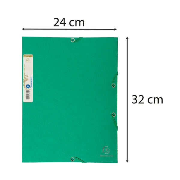Exacompta 25x Forever Elasticated 3 Flap Folder 380gsm A4 - Mørkegrøn 56983E