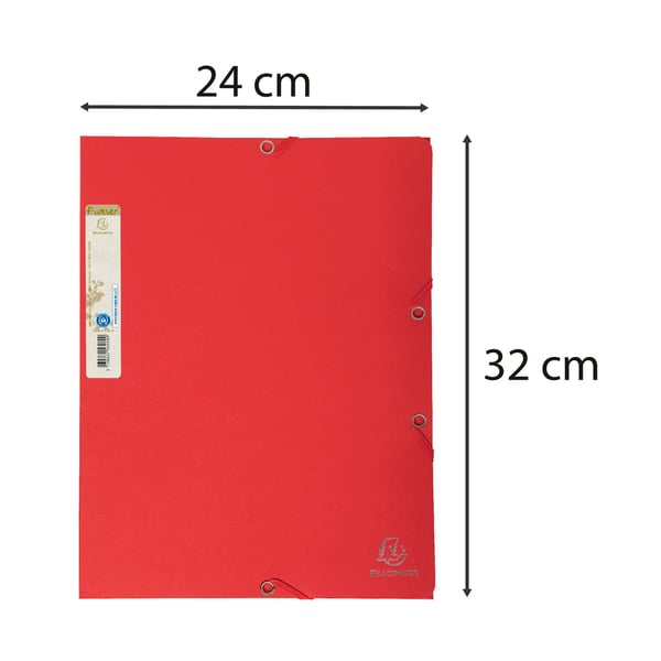 Exacompta 25x Forever Elasticated 3 Flap Folder 380gsm A4 - Rød 56985E