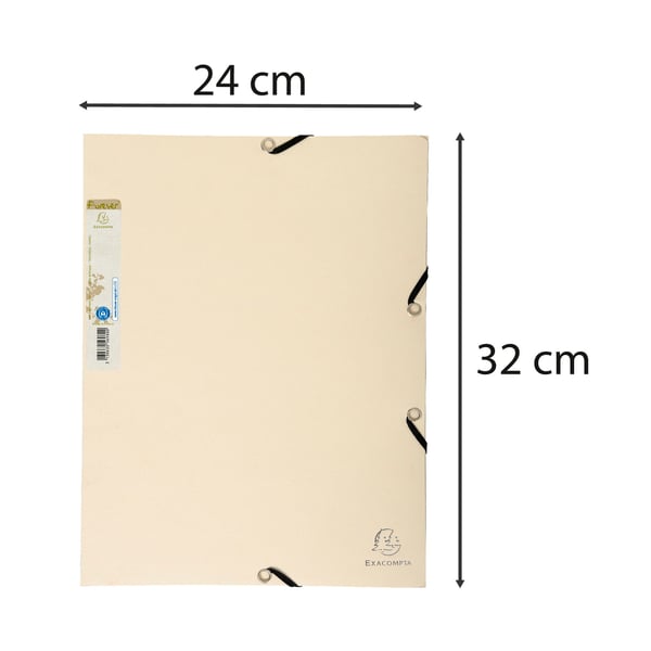 Exacompta 25x Forever Elasticated 3 Flap Folder 380gsm A4 - Sand 56986SE
