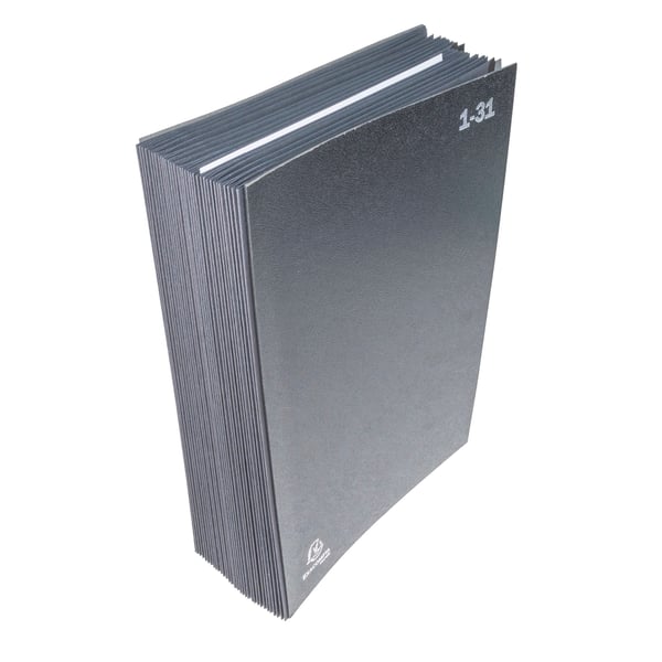 Exacompta 6x Multipart File, A4 270gsm, 32 sektioner maerket 1 til 31 - Sort 57032E