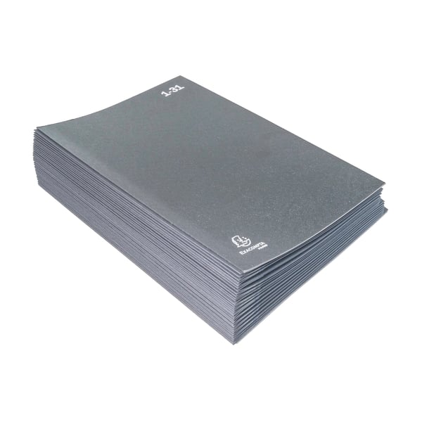 Exacompta 6x Multipart File, A4 270gsm, 32 sektioner maerket 1 til 31 - Sort 57032E
