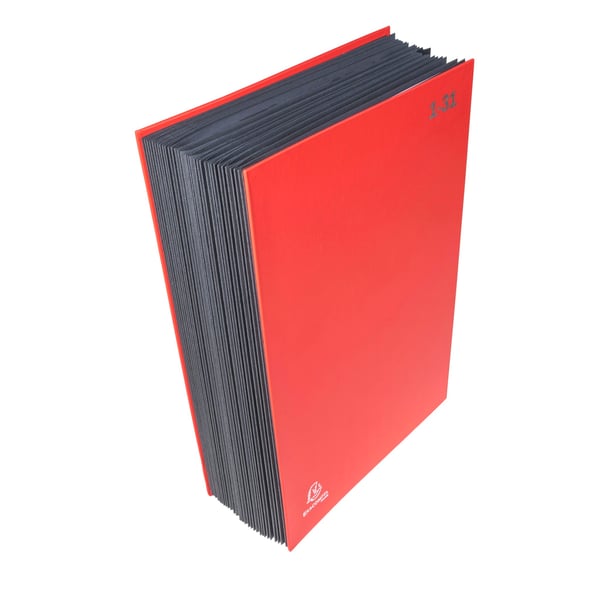 Exacompta 6x Multipart File, A4 270gsm, 32 sektioner maerket 1 til 31 - Rød 57035E