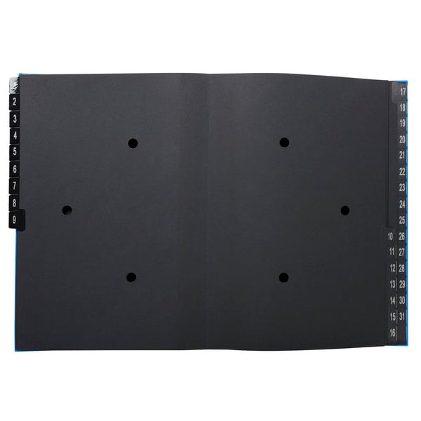 Exacompta 6x Multipart File, A4 270gsm, 32 sektioner maerket 1 til 31 - Blå 57042E