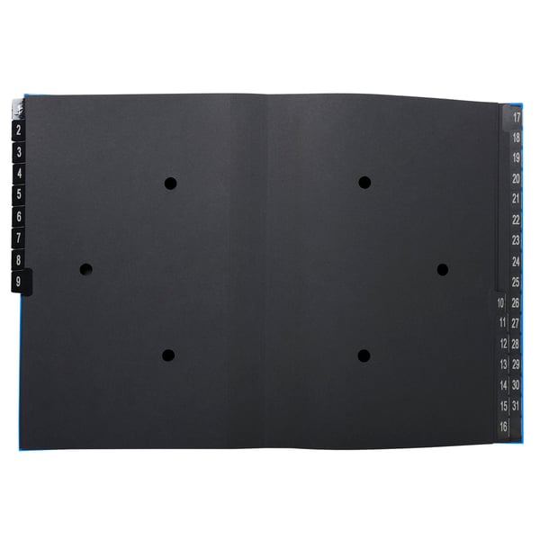 Exacompta 6x Multipart File, A4 270gsm, 32 sektioner maerket 1 til 31 - Blå 57042E