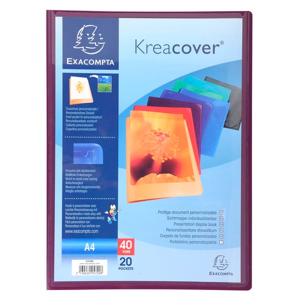 Exacompta 20x Kreacover PP Display Book, A4 - assorterede farver 5720E
