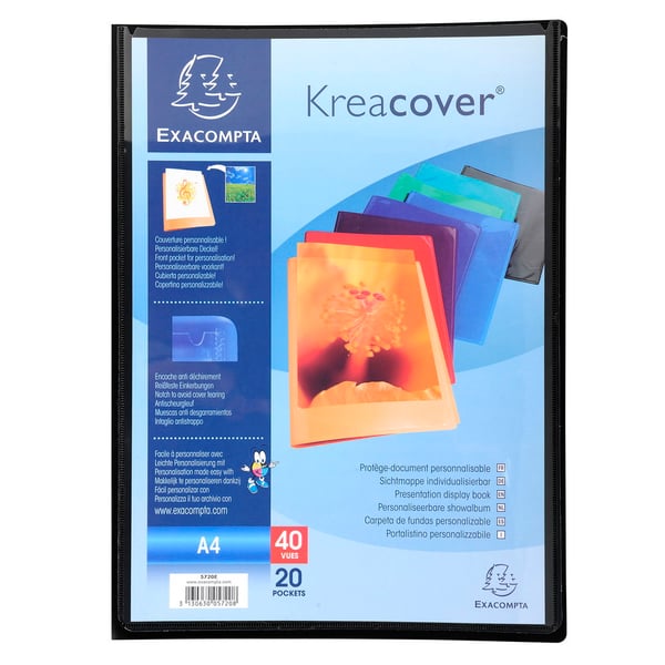 Exacompta 20x Kreacover PP Display Book, A4 - assorterede farver 5720E