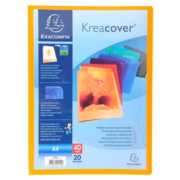 Exacompta 20x Kreacover PP Display Book, A4 - assorterede farver 5720E