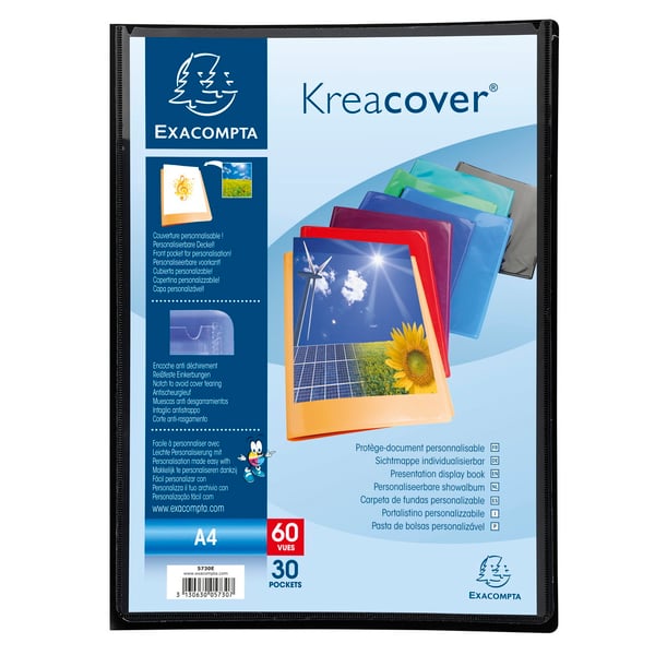 Exacompta 12x Kreacover PP Display Book, A4 - assorterede farver 5730E