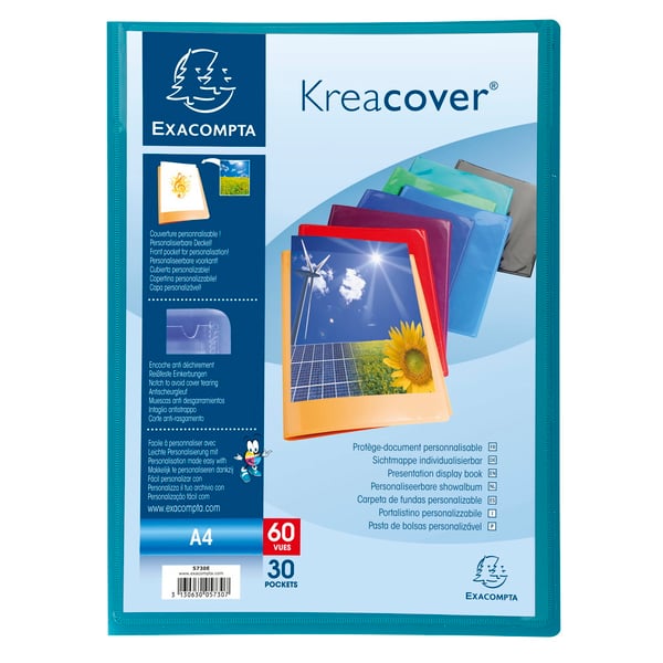 Exacompta 12x Kreacover PP Display Book, A4 - assorterede farver 5730E