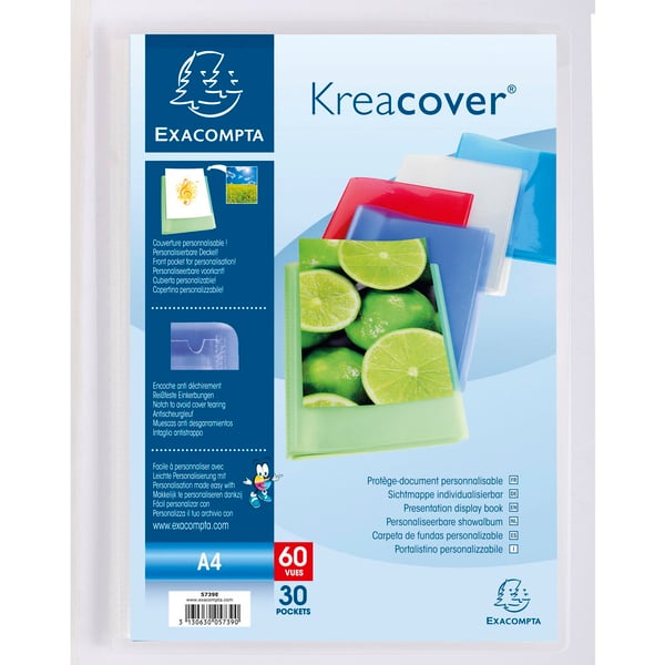 Exacompta 12x Kreacover PP-displaybøger, A4 - assorterede farver 5739E