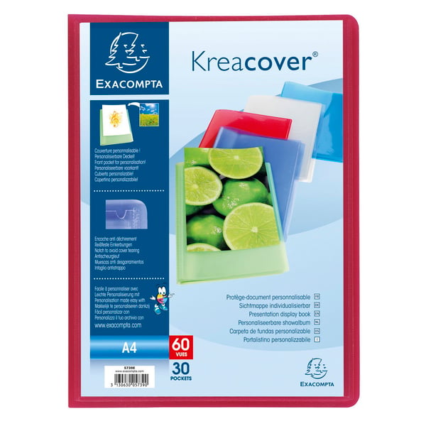 Exacompta 12x Kreacover PP-displaybøger, A4 - assorterede farver 5739E