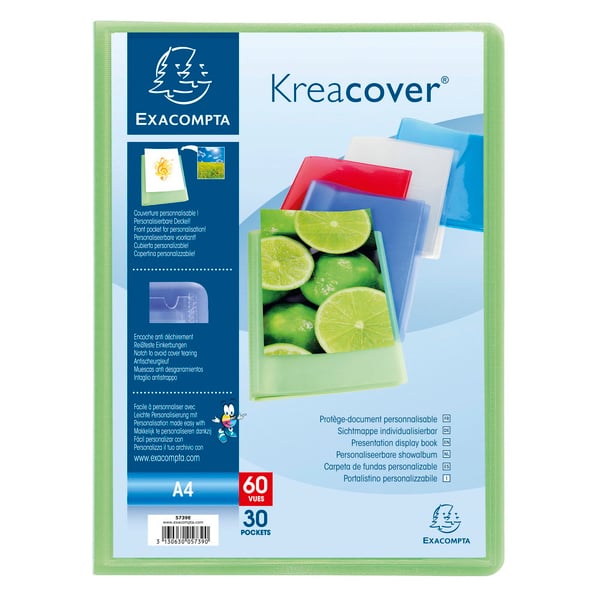 Exacompta 12x Kreacover PP-displaybøger, A4 - assorterede farver 5739E