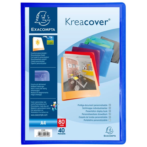 Exacompta 12x Kreacover PP Display Book, A4 - assorterede farver 5740E