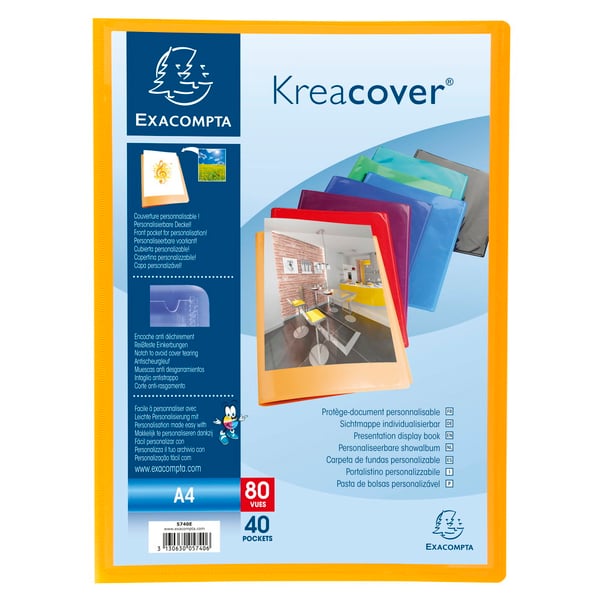 Exacompta 12x Kreacover PP Display Book, A4 - assorterede farver 5740E