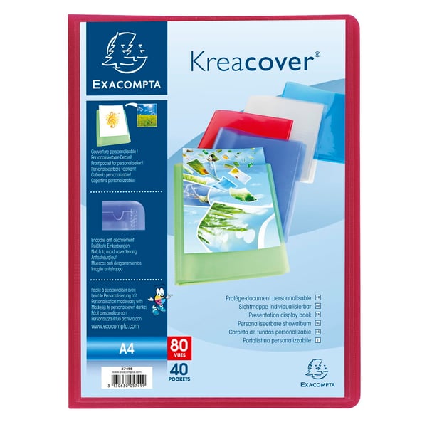 Exacompta 10x Kreacover PP Display Books, A4 - assorterede farver 5749E