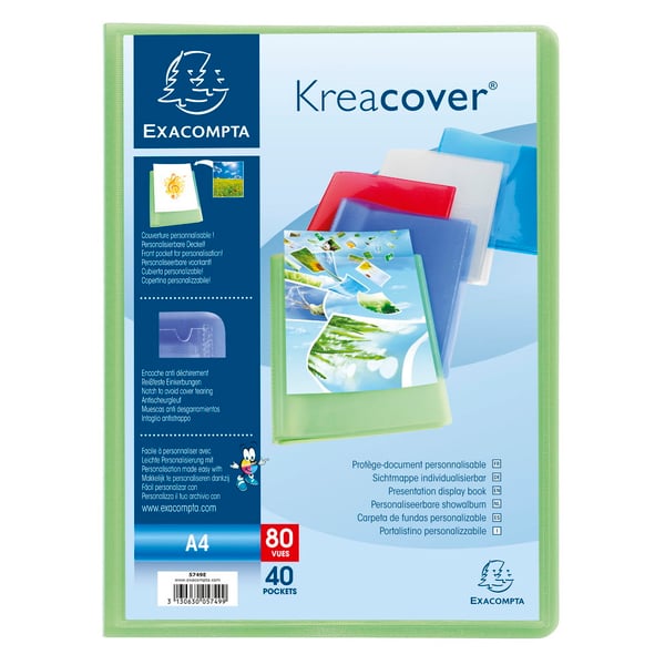 Exacompta 10x Kreacover PP Display Books, A4 - assorterede farver 5749E