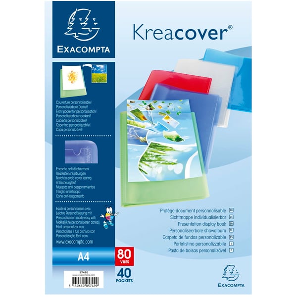 Exacompta 10x Kreacover PP Display Books, A4 - assorterede farver 5749E